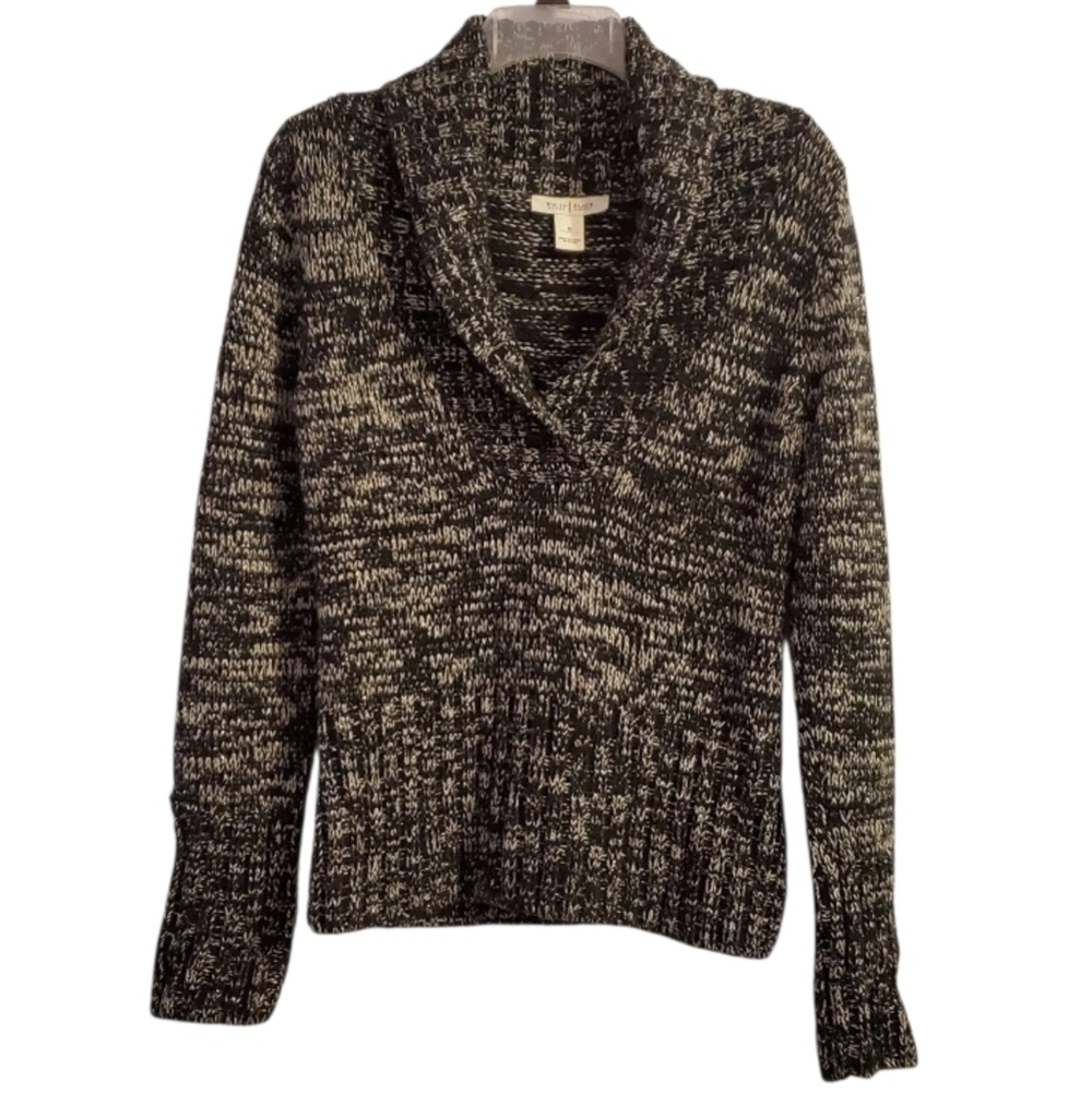 White House Black Market Women's Shawl Neck Sparkle Sweater M